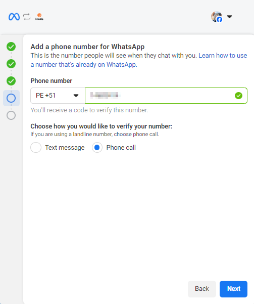 WhatsApp - Voice number - Verify number