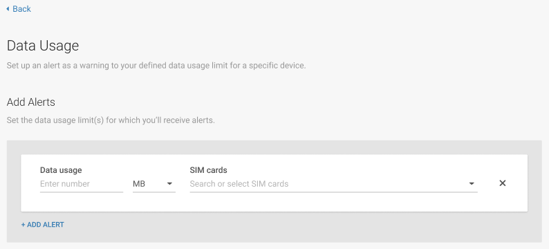 Wireless IoT data usage